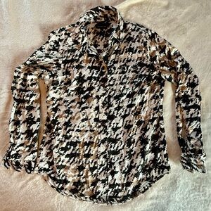 The Limited Black and Brown Women's Button Down Shirt